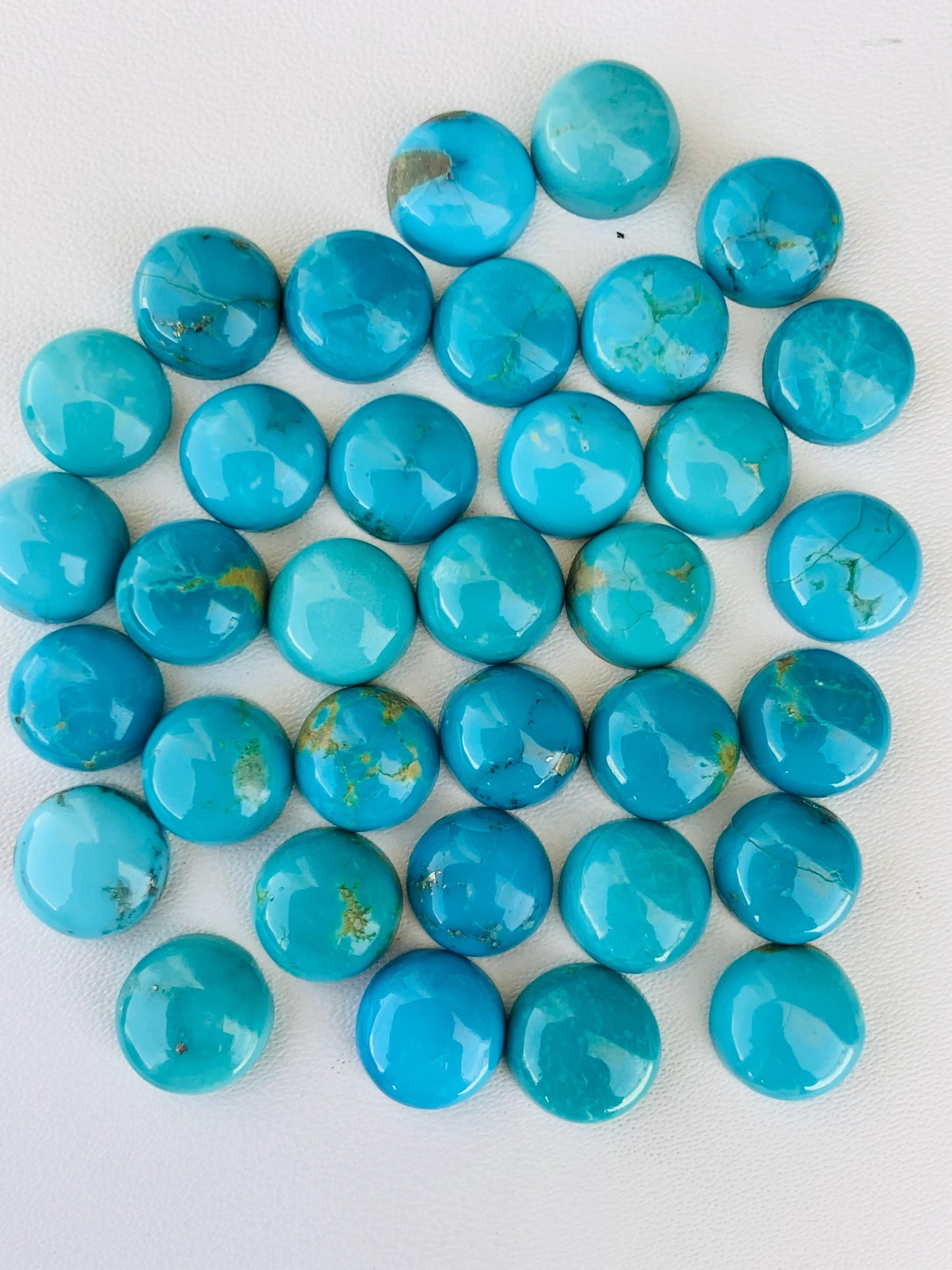 Natural Arizona Turquoise Smooth Round Gemstone Cabochon, CALIBRATED Loose Stone Cab, Round Jewelry Making Cabochon Semi Precious Cabochons
