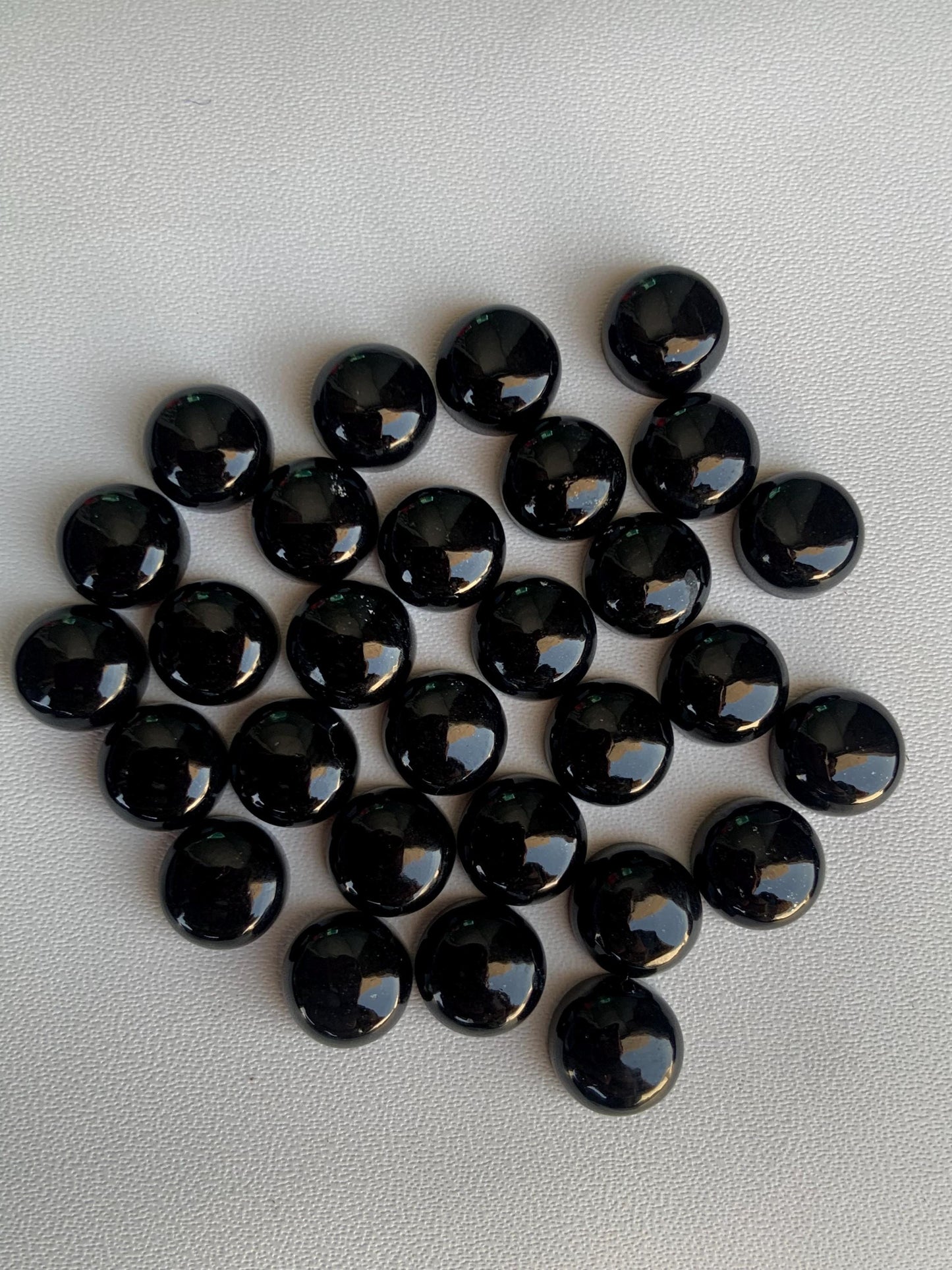 Natural Black Tourmaline Smooth Round Gemstone Cabochon, CALIBRATED Loose Stone Cab, Round Jewelry Making Cabochon Semi Precious Cabochons