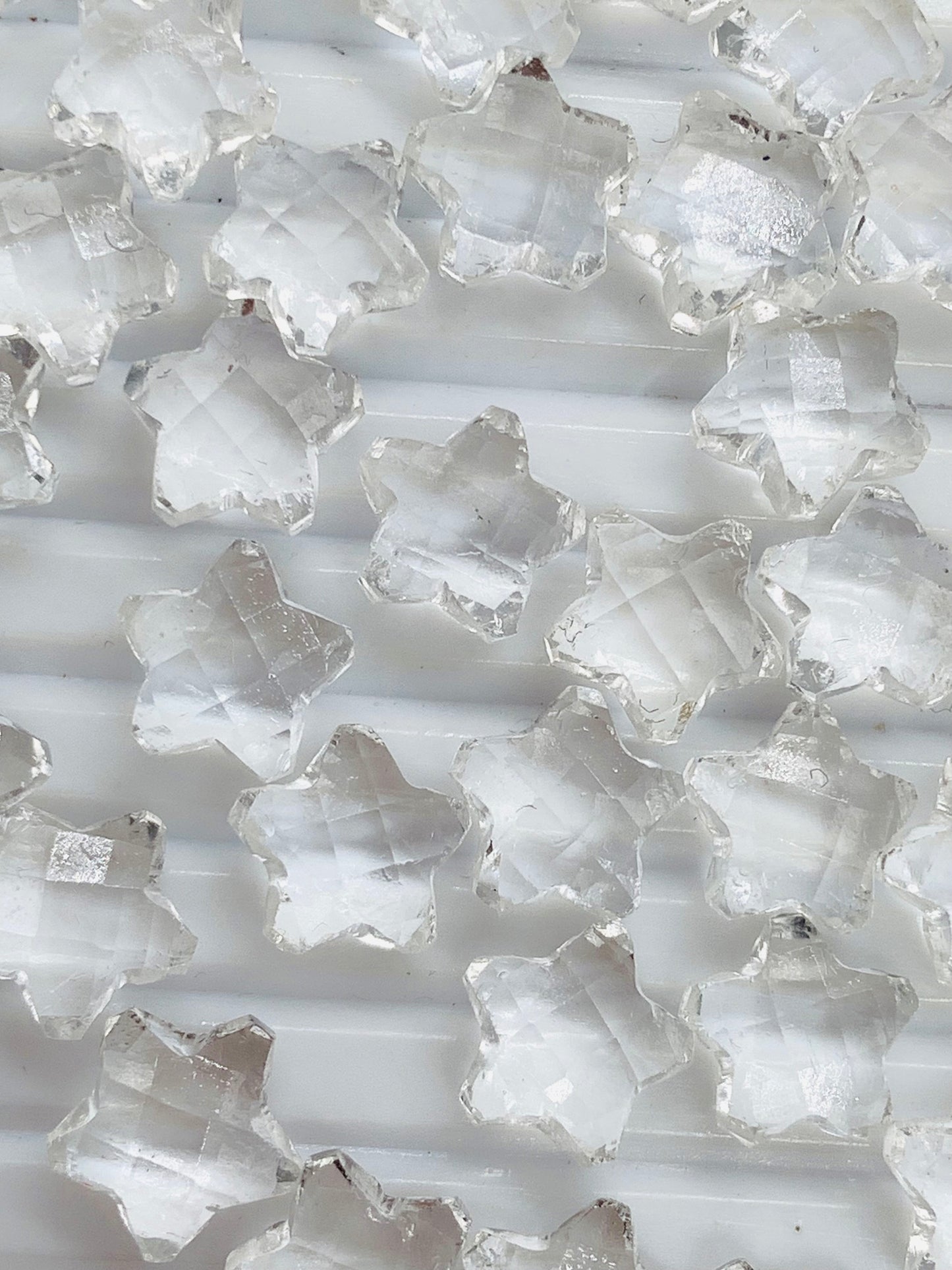 Natural Crystal Quartz Star Shape Gemstone , Hand Carved Star Shape Briolette, Size 10mm, Jewelry Making Beads BBI140