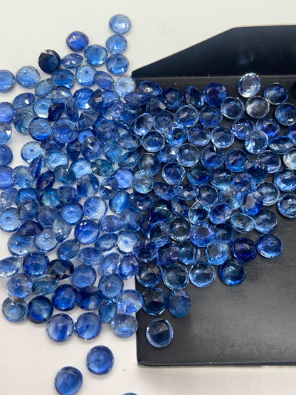Natural kyanite Faceted Cut Gemstone Round Shape Cabochon Kyanite Cut for jewelry making Semi Precious Blue Kyanite Stone Gift fir her
