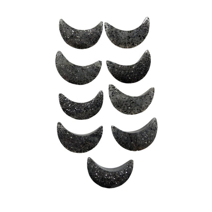 2 Pieces Natural Black sunstone gemstone, Crescent moon shape gemstone, carving gemstone, natural gemstone, moon shape gemstone, size 7x16mm