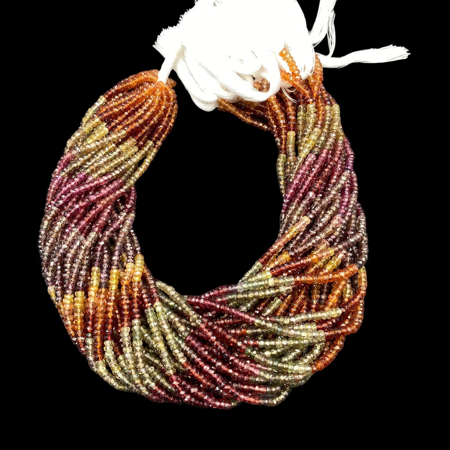 AAA+ Tundra Sapphire Faceted Rondelle Beads | 13 Inch Strand