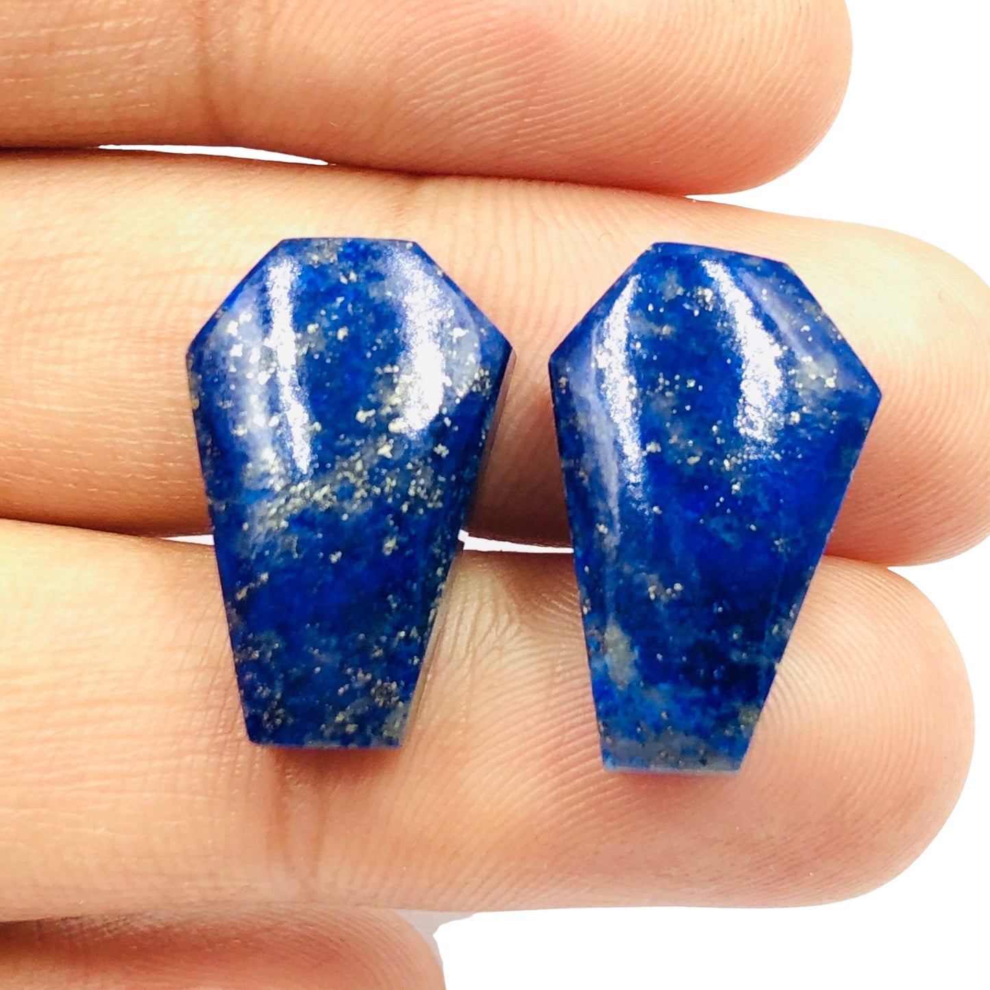 1 Pair Natural Lapis Lazuli Smooth Cut Coffin Shape Gemstone, Size 11X18mm, Matching Pair Briolette, Earring Making Gemstone , SKU - BBI1000