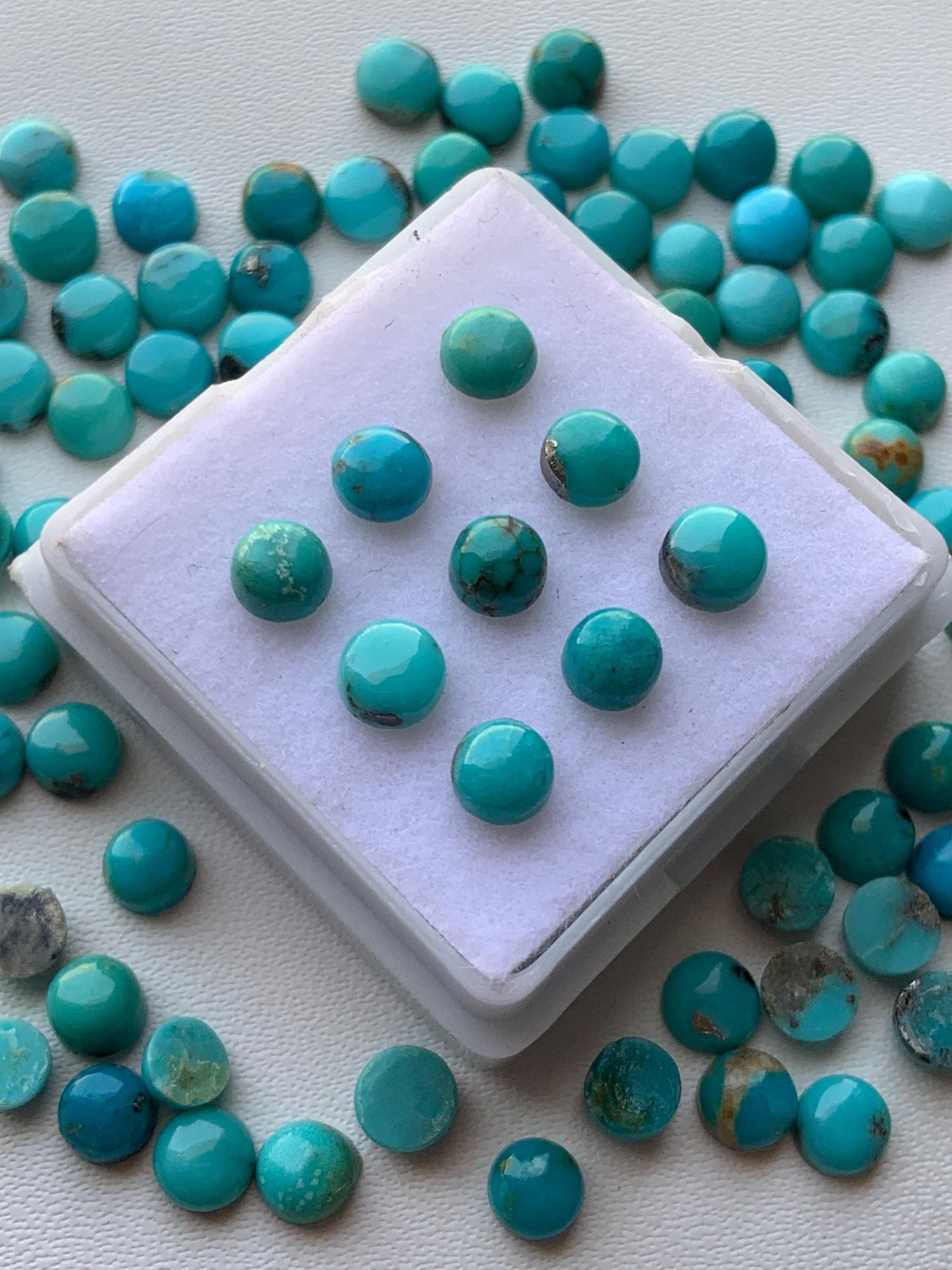 Natural Arizona Turquoise Smooth Round Gemstone Cabochon, CALIBRATED Loose Stone Cab, Round Jewelry Making Cabochons Semi Precious Cabochon