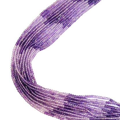 Natural Pink Amethyst Faceted Round Gemstone Beads 15" Strand