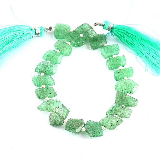 21pc Natural Green Strawberry Quartz Faceted Fancy Shape Gemstone Briolette Beads | Beads For Jewelry | Wholesale Gemstone  BBI1892