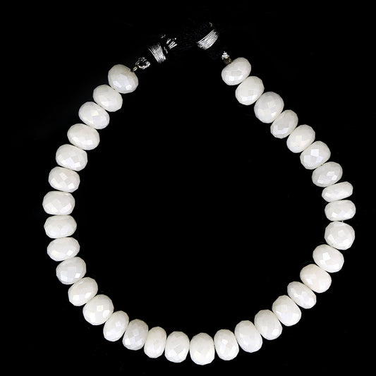 Silverite Faceted Roundel Shape Beads ,Silverite Roundel,Silverite Facetted Beads,Genuine Silverite Beads Jewelry supplies , 8mm SKU-BBI2051