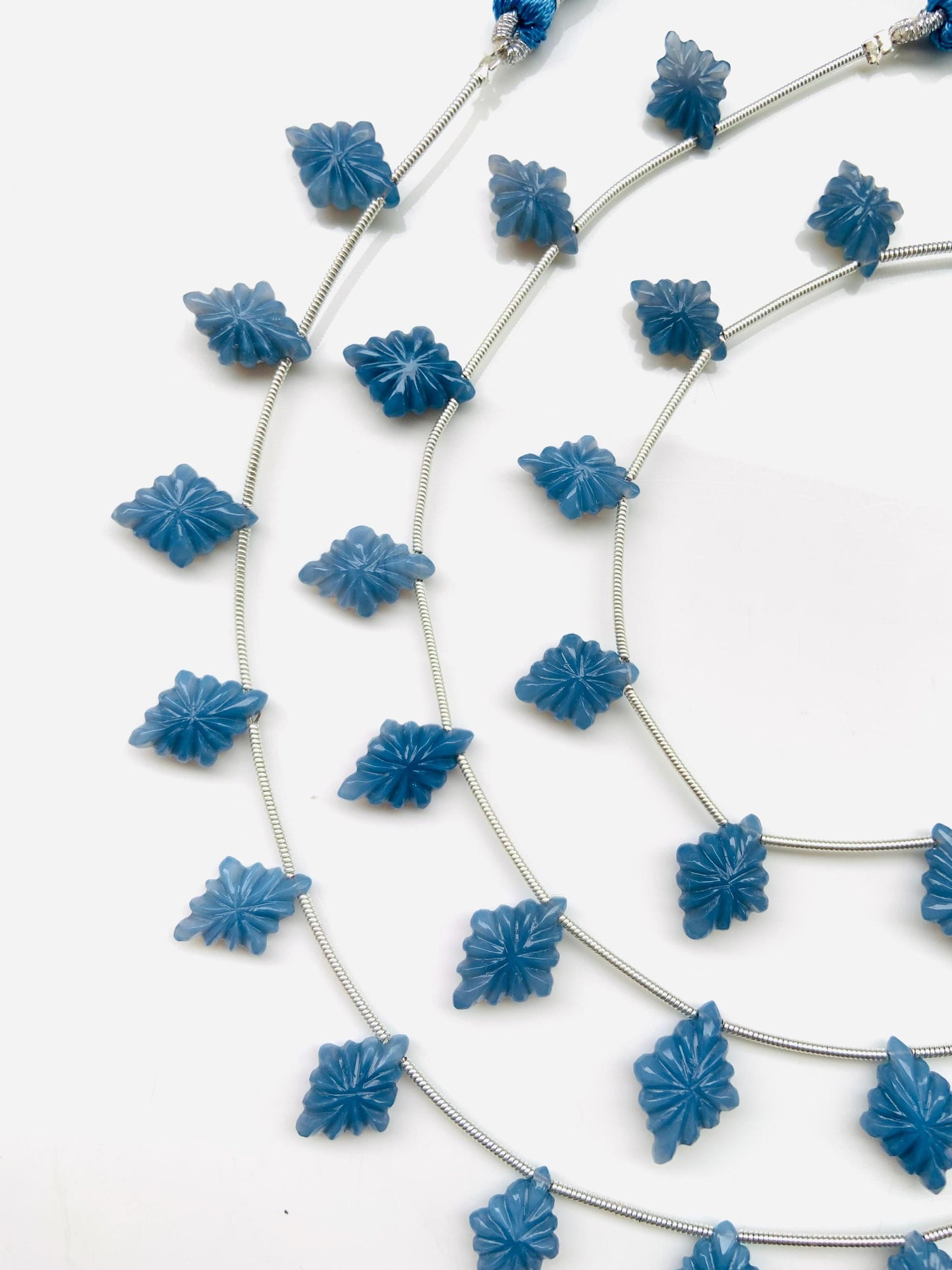 10 Pcs Natural Blue Opal Fancy Lozenge Briolette Side Drill Beads 11x15mm