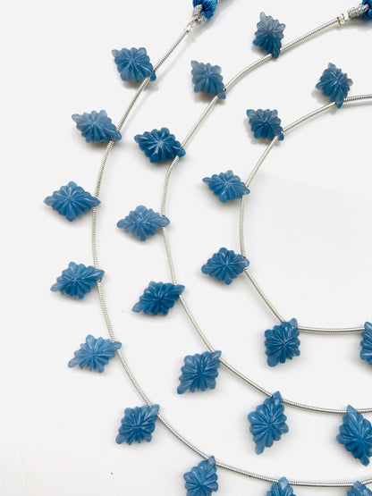 10 Pcs Natural Blue Opal Fancy Lozenge Briolette Side Drill Beads 11x15mm