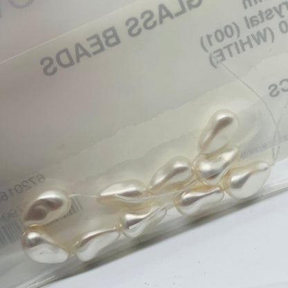 Natural Crystal (001) 650 White Swarovski 5843 Baroque Drop Pearl in 12mm