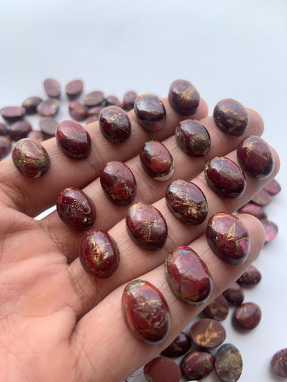 Natural Oyster Copper turquoise Smooth Cabochon Gemstone Oval Shape Cabochon for jewelry Semi Precious Cabochon for Rings Size 10x14mm