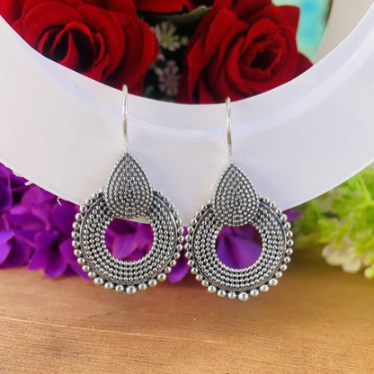 Chakra Cocktail Silver Earrings ~  Fancy Silver Jewelry ~ Designer Bridesmaid Earrings ~ Gift For Her ~ E-0028