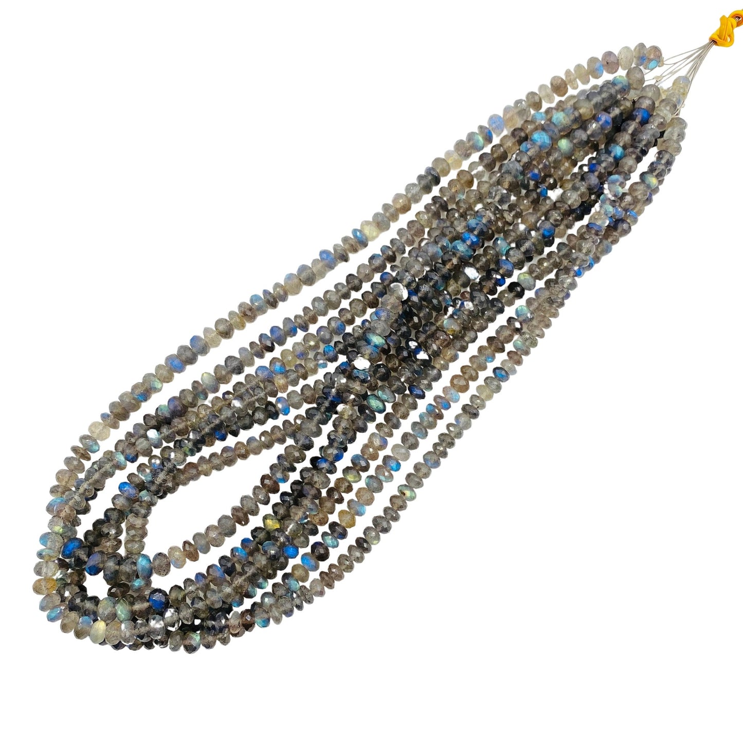 Natural Blue Flashy Labradorite Faceted Rondelle Beads - AAA Gemstone Beads