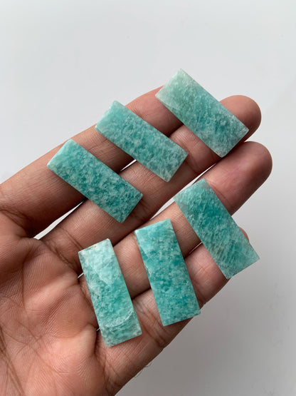 6 Pieces Natural Amazonite faceted Rectangle Shape face drill Gemstone beads, Size 12x60mm Earring making gemstone briolette gift for her