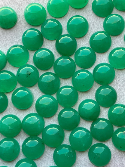 Natural Chrysoprase Chalcedony Smooth Round Gemstone Cabochon, CALIBRATED Loose Stone Cab, Round Jewelry Making Cabochon Semi Precious Cabs