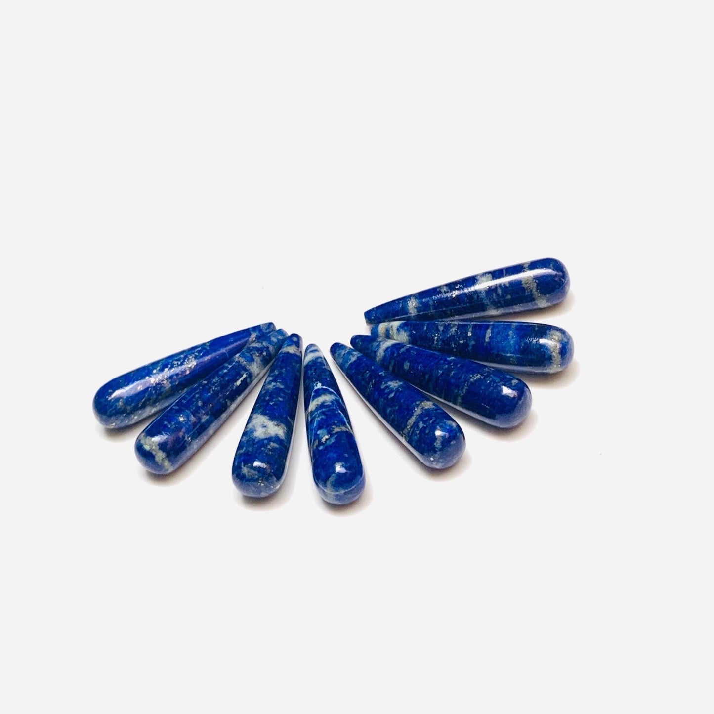1 Pair Natural Lapis Lazuli Smooth Drop Shape Gemstone, Handmade Matching Pair beads, Matched Drops Pairs for Jewelry Making Size - 7x30mm
