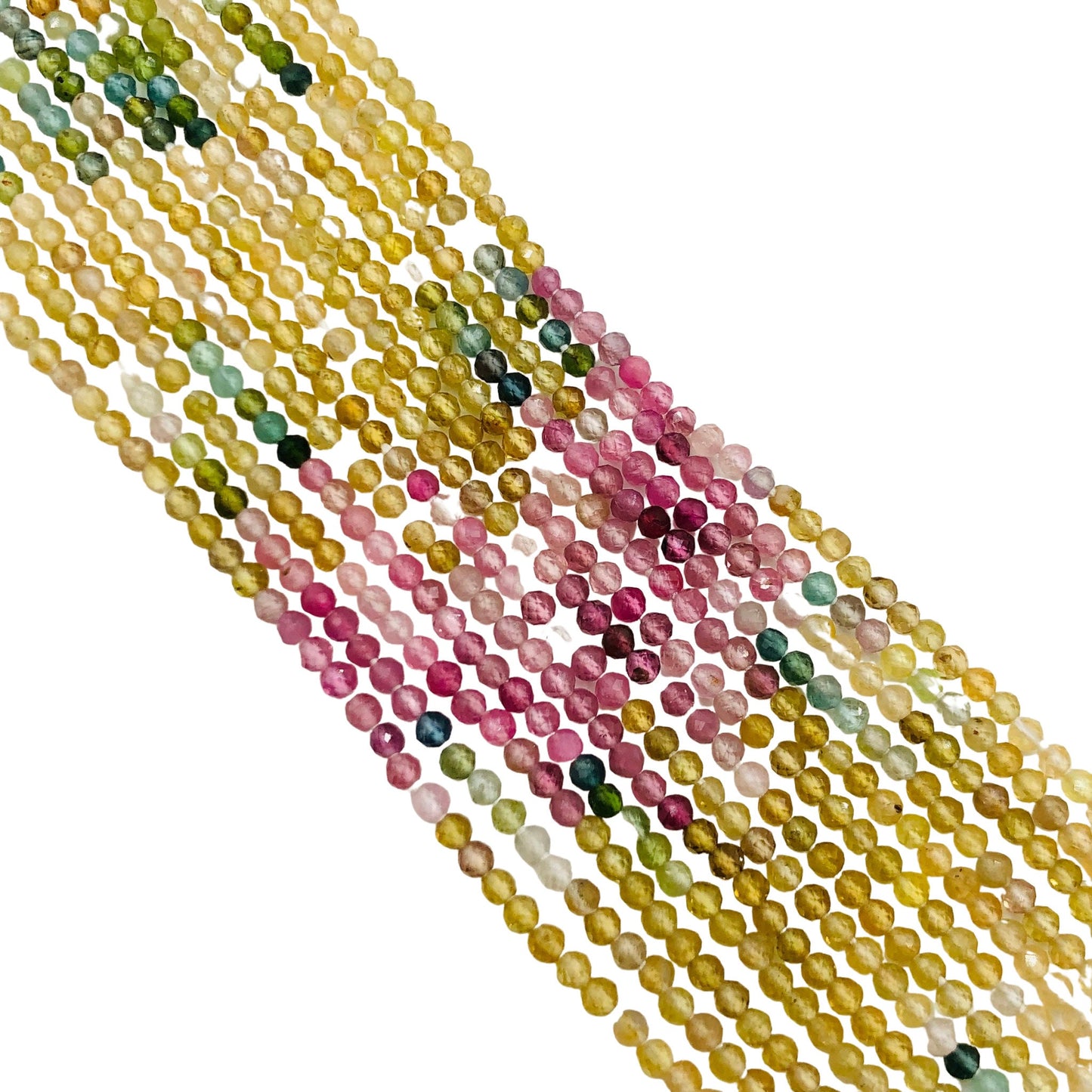 Multi-Color Tourmaline Rondelle Beads 2.5mm | Faceted Gemstone