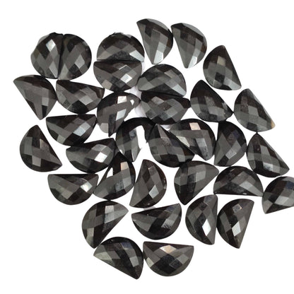 2 Pieces Natural Black Onyx Gemstone, Half moon gemstone, Earring Components natural gemstone, Half moon gemstone, Size 10x16mm SKU-BBI233