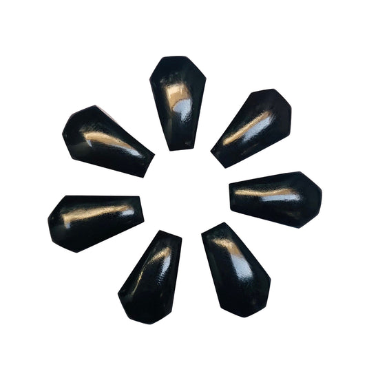 1 Pair Black Onyx Smooth Cut Coffin Shape Gemstone, Size 11X18mm, Matching Pair Briolette, Earring Making Gemstone , SKU - BBI1023