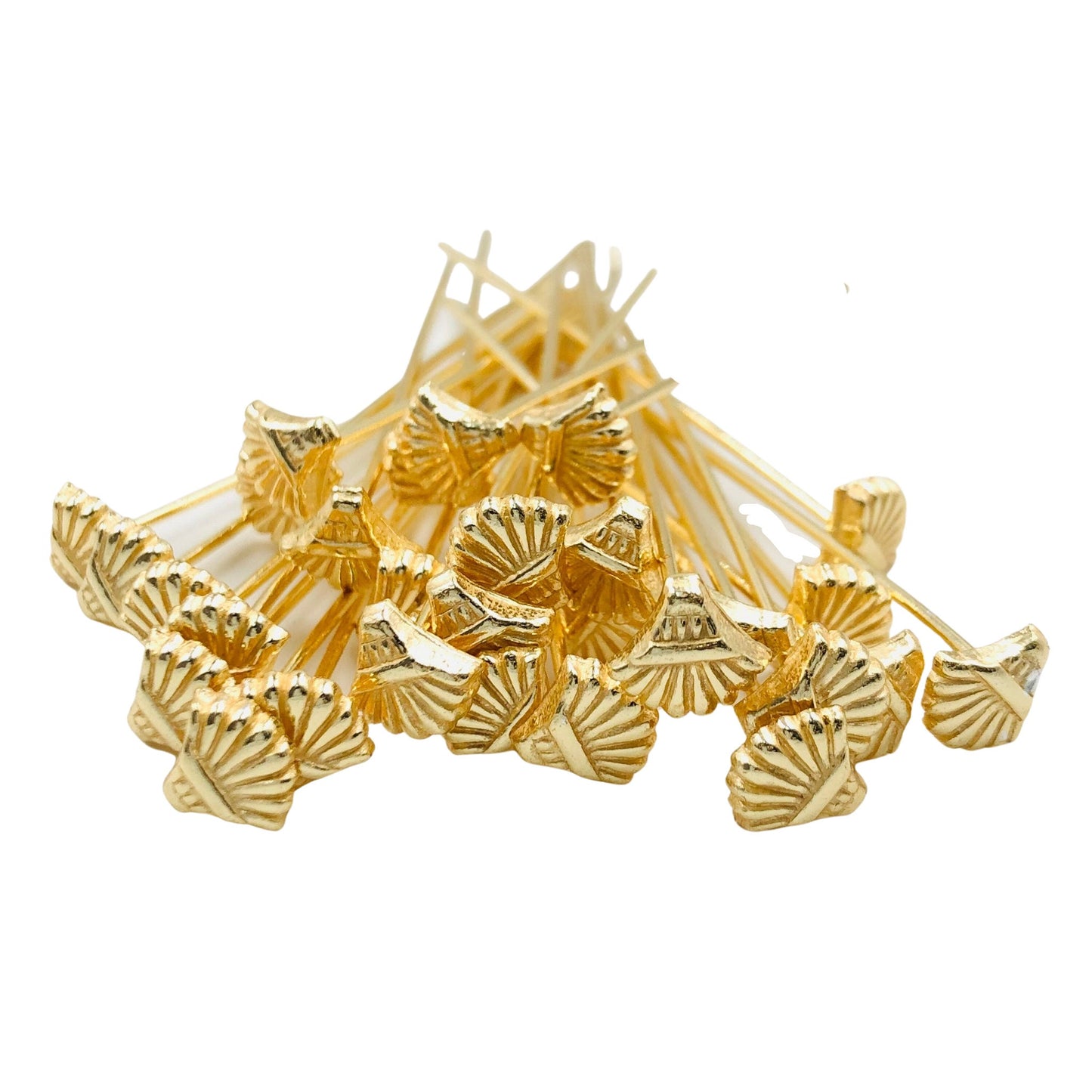 Gold-Plated Flower Headpins – 50 PCS 52mm Decorative Jewelry Findings