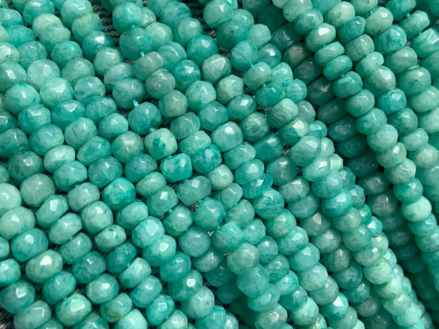 Natural Amazonite Faceted Rondelle Shape Gemstone Beads, Size 3mm To 4.5mm , AAA Quality Gemstone, Beads For Jewelry Making, SKU- BBI537