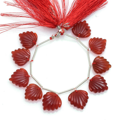 10 pcs Carnelian Carved Fancy Shape Briolette Beads 15x15mm for Jewelry & Pendants