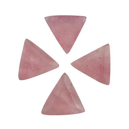 5 Pieces Natural Rose Quartz Faceted Triangle Shape Gemstone Briolette, Rose Quartz Faceted Fancy Shape Briolette, SKU- BBI933