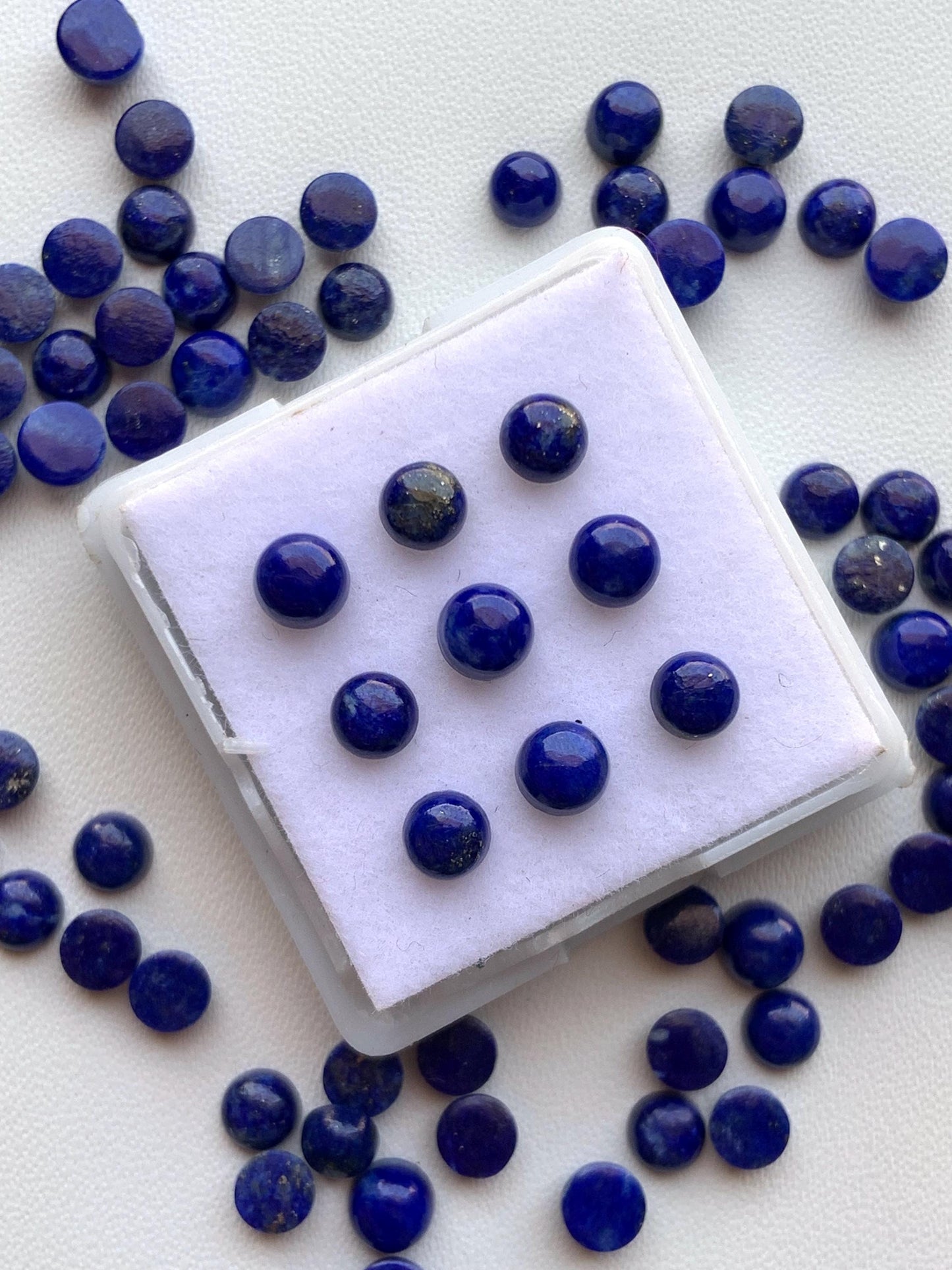 Natural Lapis Lazuli Smooth Round Gemstone Cabochon, CALIBRATED Loose Stone Cab, Round Jewelry Making Cabochons Semi Precious Cabs for ring