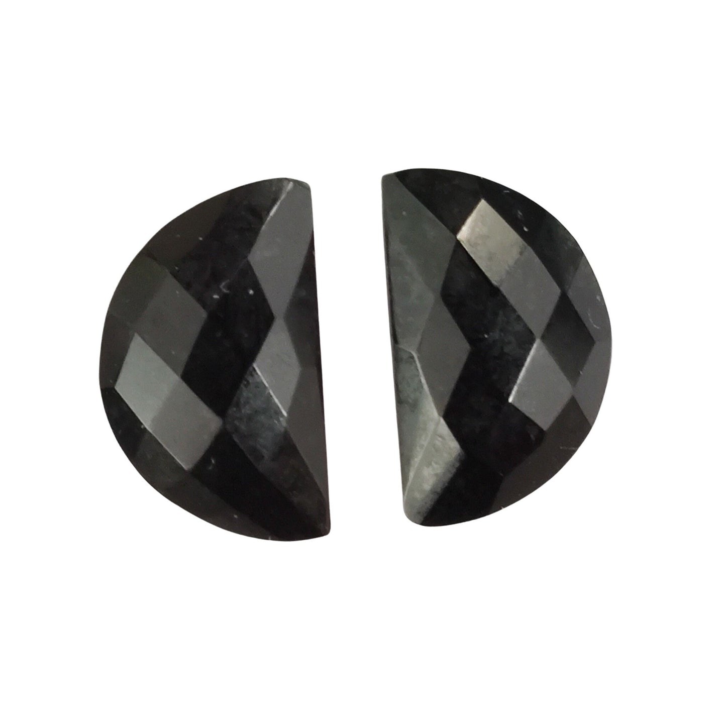 2 Pieces Natural Black Onyx Gemstone, Half moon gemstone, Earring Components natural gemstone, Half moon gemstone, Size 10x16mm SKU-BBI233