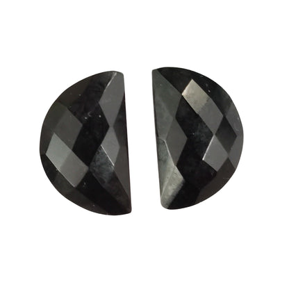 2 Pieces Natural Black Onyx Gemstone, Half moon gemstone, Earring Components natural gemstone, Half moon gemstone, Size 10x16mm SKU-BBI233