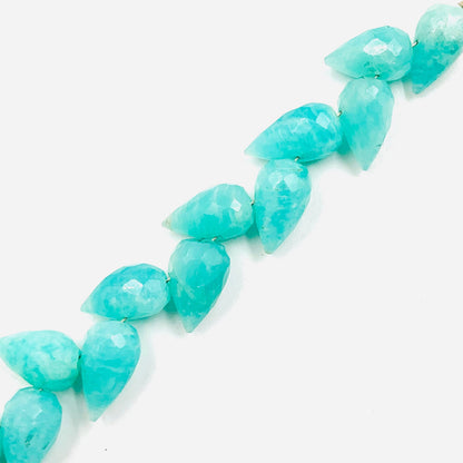 4 Inches Natural Amazonite Buds Briolette Beads Amazonite Gemstone Faceted Flower Buds Size 5X9 MM To 6X10 MM Amazonite Drops jewelry Making