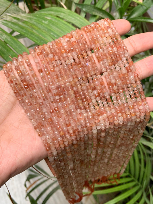 AAA Quality Natural Copper rutile faceted Beads 14" Inch Strand Copper Rutile Faceted Rondelle Shape Beads Briolette, Jewelry Making Beads
