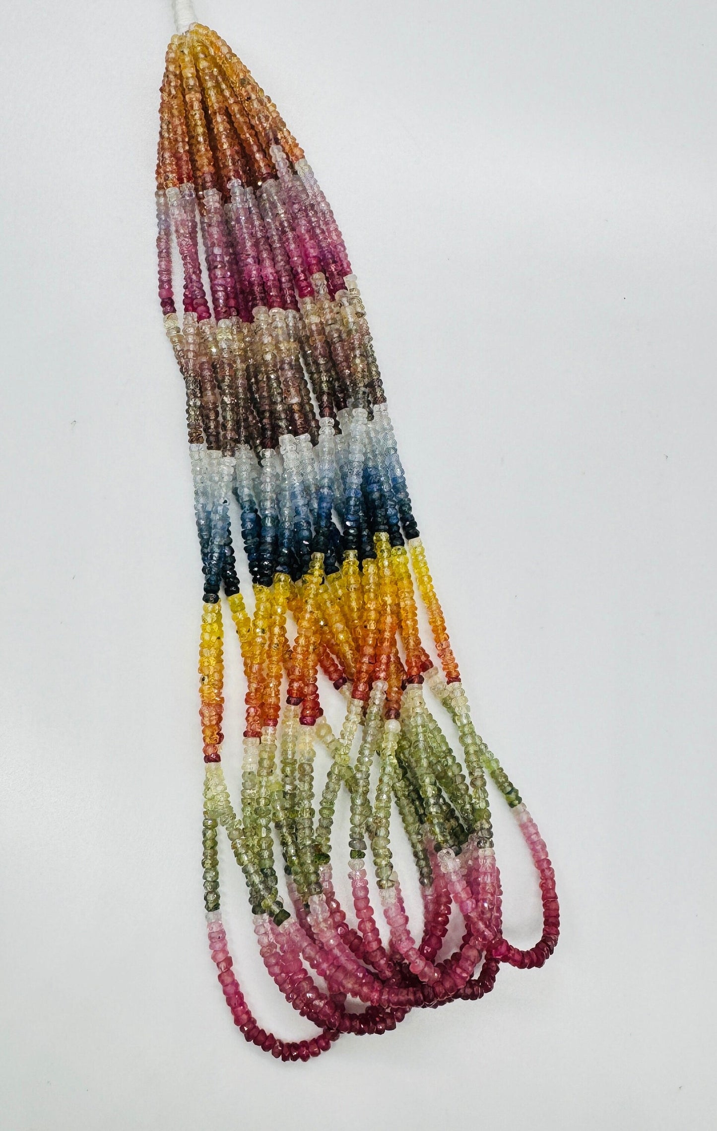 AAA+ Multi Sapphire Faceted Rondelle Beads | 3mm | 16 Inch Strand