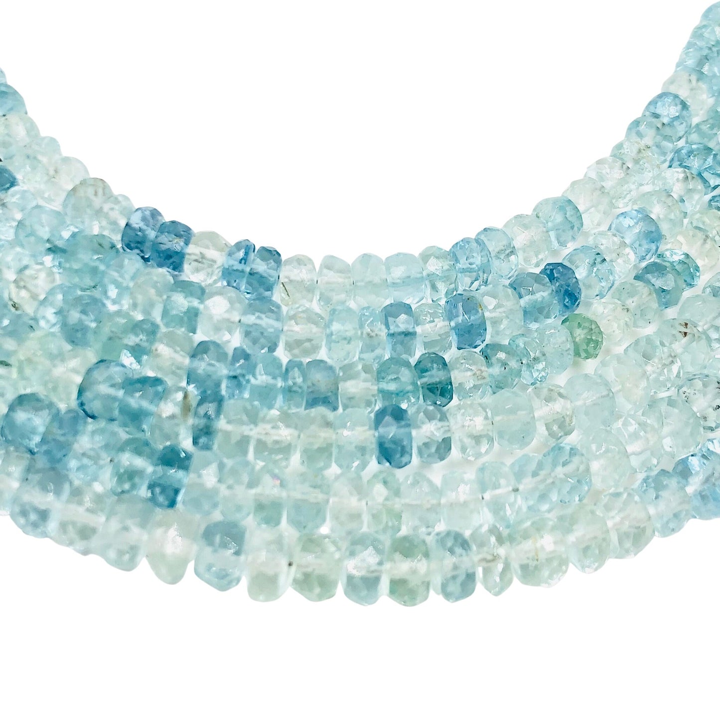 Aquamarine Faceted Rondelle Gemstone Beads 4mm