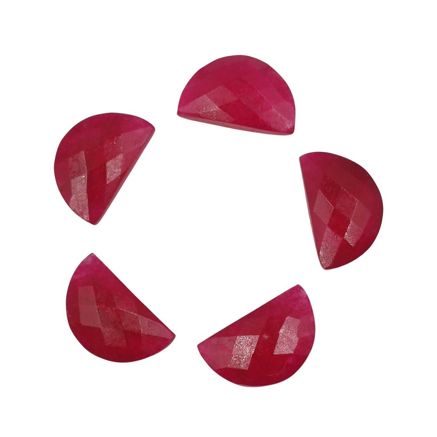 2 Pieces Red Wine Quartzite Faceted D' Shape Gemstone, Size 10mmx16mm, Carved Quartzite Briolette, Half Moon Shape Gemstone, SKU - 229