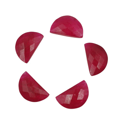 2 Pieces Red Wine Quartzite Faceted D' Shape Gemstone, Size 10mmx16mm, Carved Quartzite Briolette, Half Moon Shape Gemstone, SKU - 229