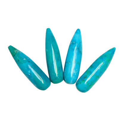 1 Pair Howlite Turquoise Smooth Long Drop Gemstone, Size 9x30mm, Matching Pair Briolette, Earring Making Gemstone, SKU - BBI981