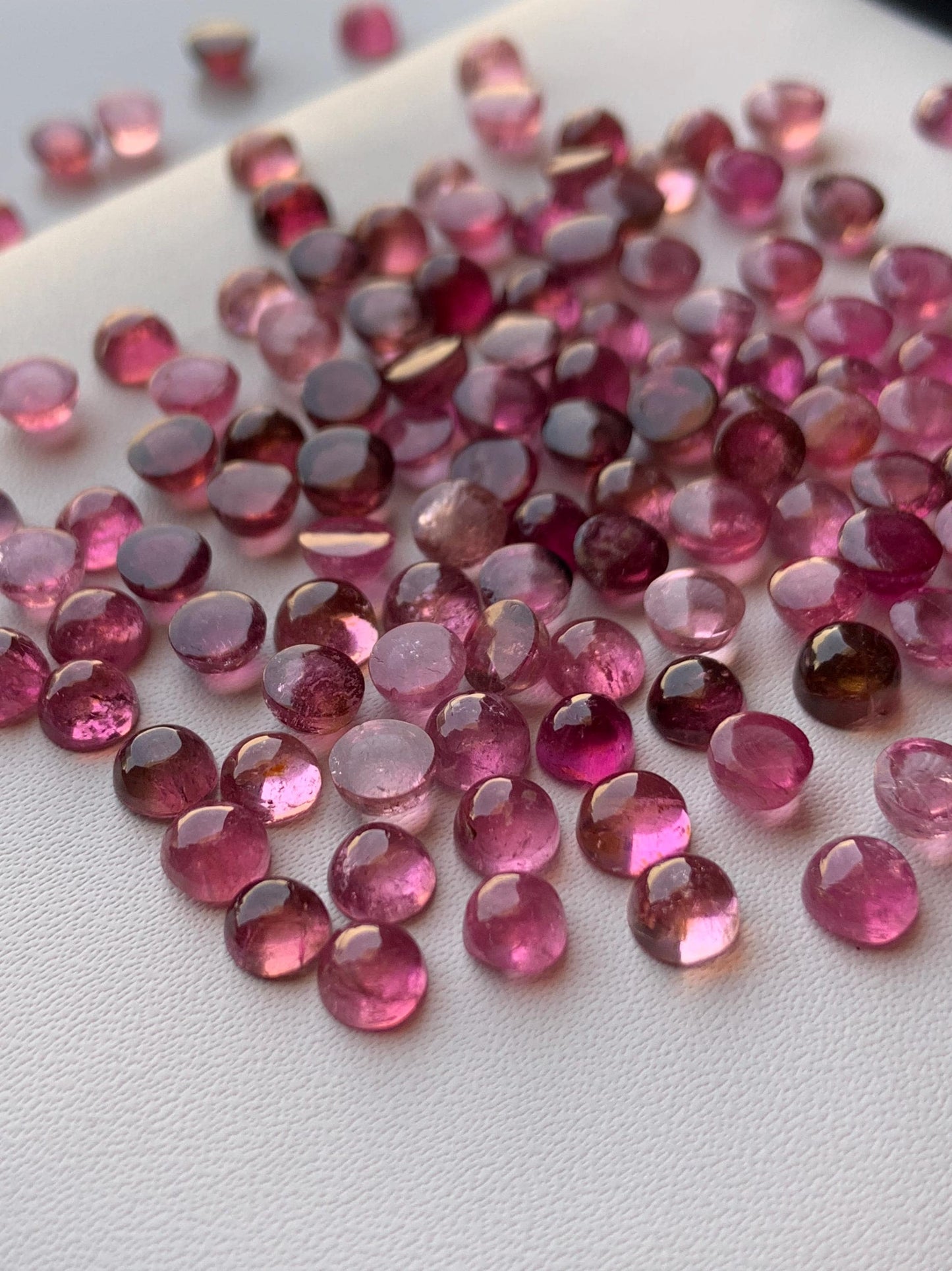Natural Pink Tourmaline Smooth Round Gemstone Cabochon, CALIBRATED Loose Stone Cab, Round Jewelry Making Cabochons Semi Precious Cabochons