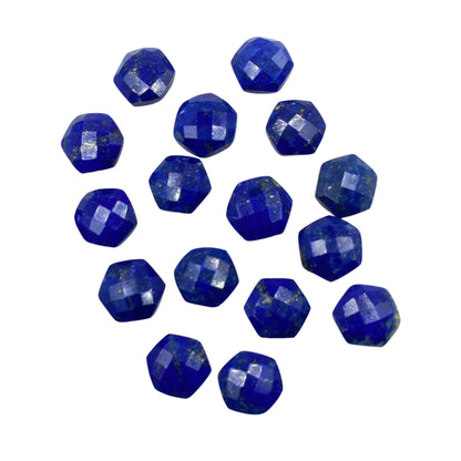 2 Pieces Natural Lapis Lazuli Faceted Hexagon Shape Gemstone Beads, Earring Components, Size 12mm, SKU - BBI717