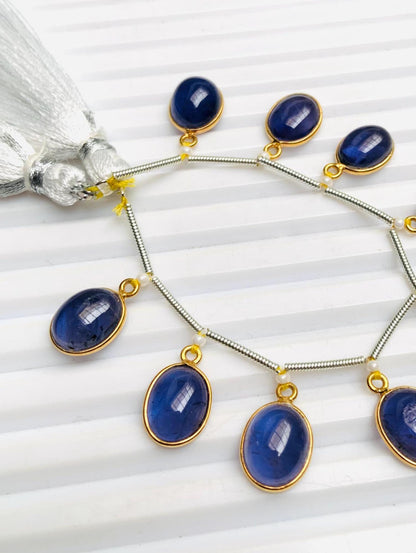 Natural Iolite Oval Cabochons – 10pcs 8x10mm Jewelry Beads