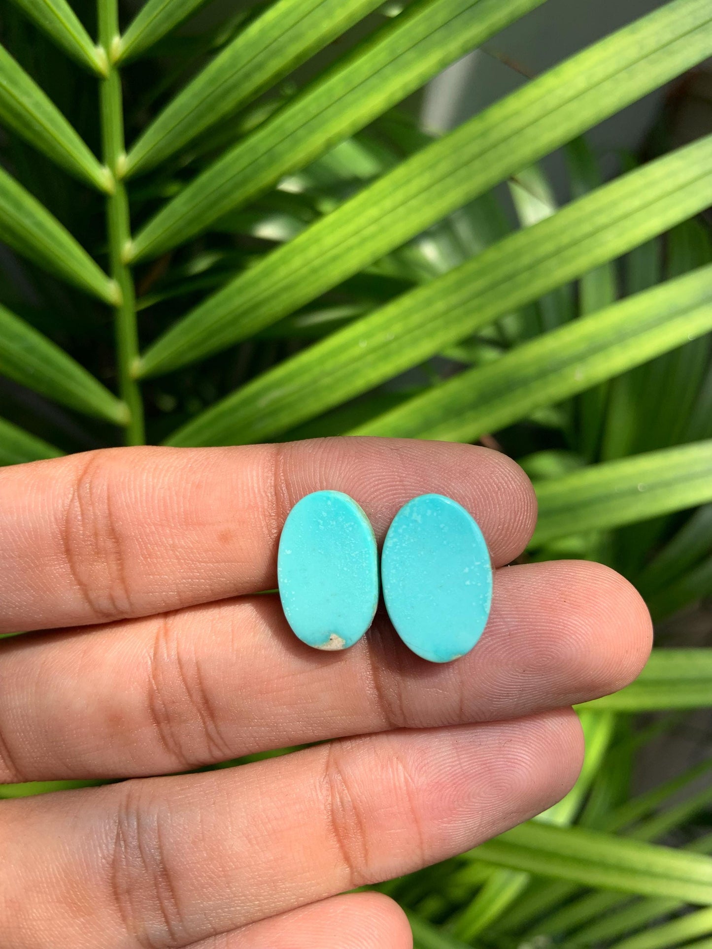 Natural Arizona Turquoise Matched Pair Cabochon Turquoise Pair Gemstone, Loose Gemstone, Earring making gemstone, Semi Precious Cabochons