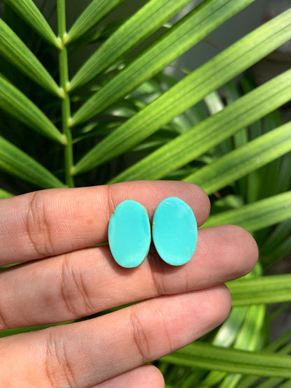 Natural Arizona Turquoise Matched Pair Cabochon Turquoise Pair Gemstone, Loose Gemstone, Earring making gemstone, Semi Precious Cabochons