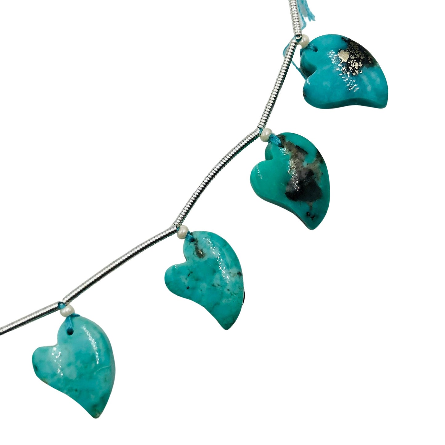 10 Pcs Arizona Turquoise Mango & Heart Shape Briolette Beads 15x11mm