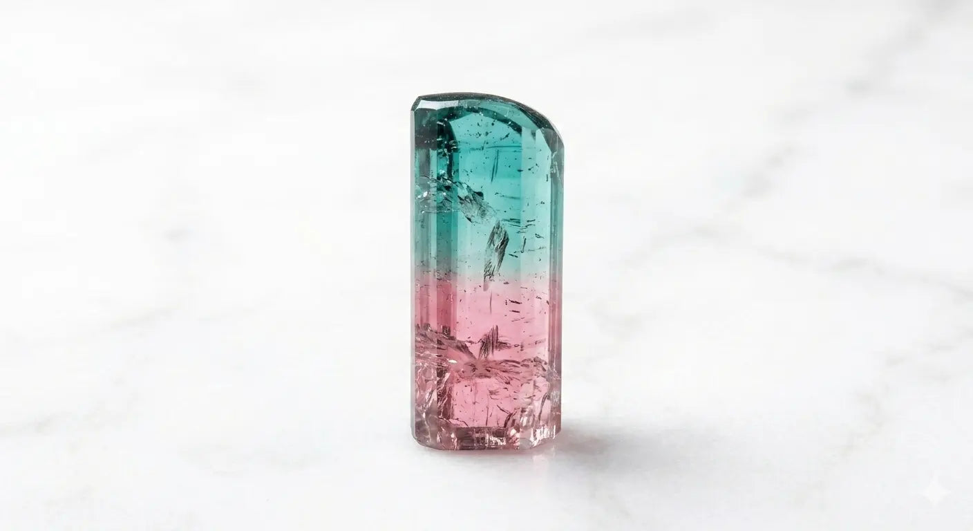 Watermelon Tourmaline Gemstone - Natural Pink Green Bi Color Tourmaline Stone