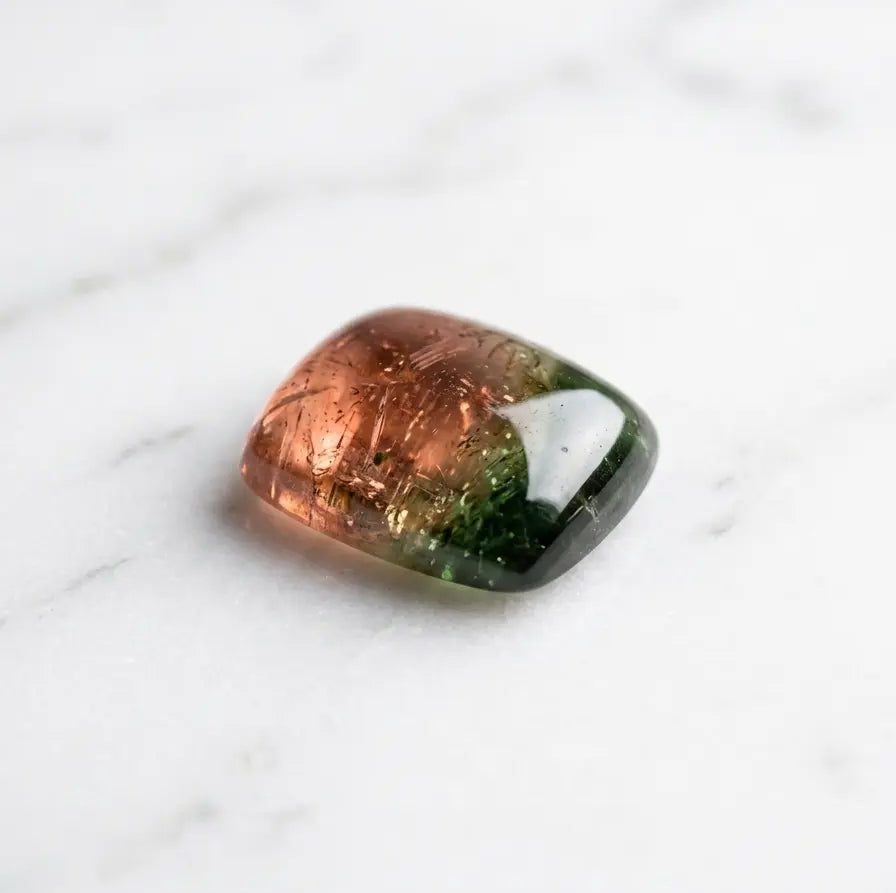 Watermelon Tourmaline Cushion Cut Gemstone - Natural Pink Green Bi Color Tourmaline