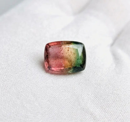 Watermelon Tourmaline Cushion Cut Gemstone - Natural Pink Green Bi Color Tourmaline