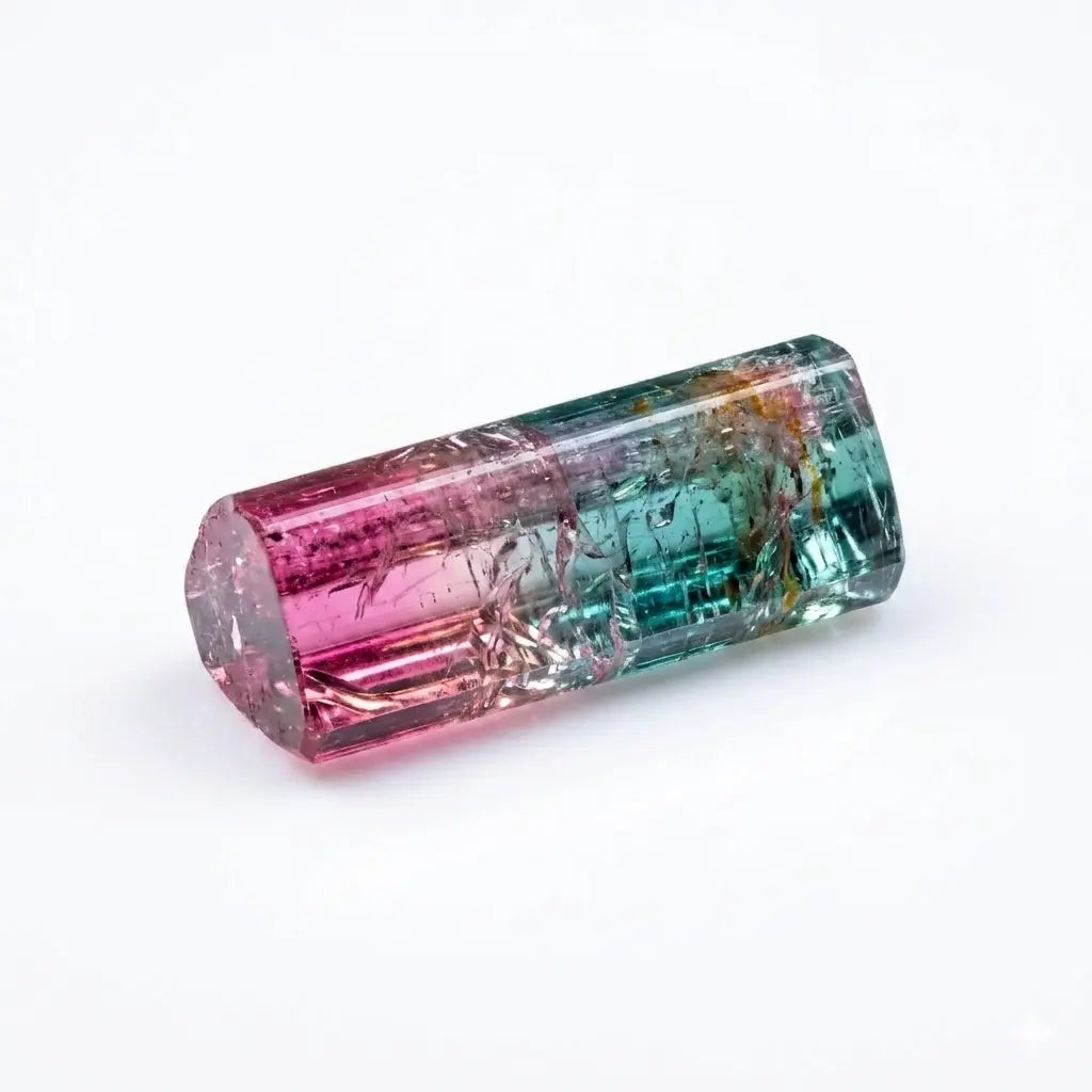 Watermelon Tourmaline Gemstone - Natural Pink Green Bi Color Tourmaline Stone