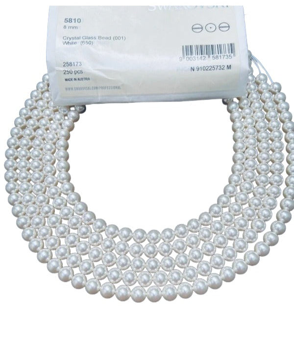 Natural Crystal White Swarovski Pearl Beads 2mm–12mm