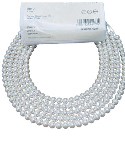 Natural Crystal White Swarovski Pearl Beads 2mm–12mm