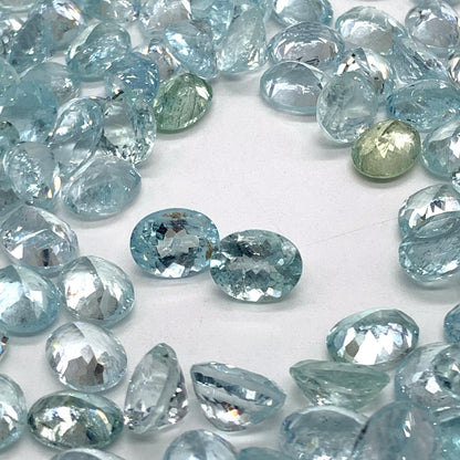 Natural Aquamarine Faceted Cut Gemstone Oval Shape Cabochon Aquamarine Cut for jewelry making Semi Precious Aquamarine CutStone gift for her